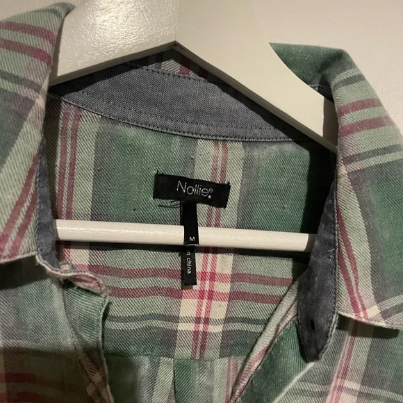 Nollie pac sun Women's acid wash Flannel Shirt medium - Picture 2 of 6